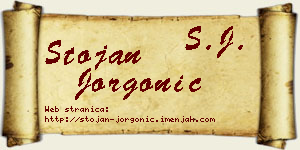 Stojan Jorgonić vizit kartica
